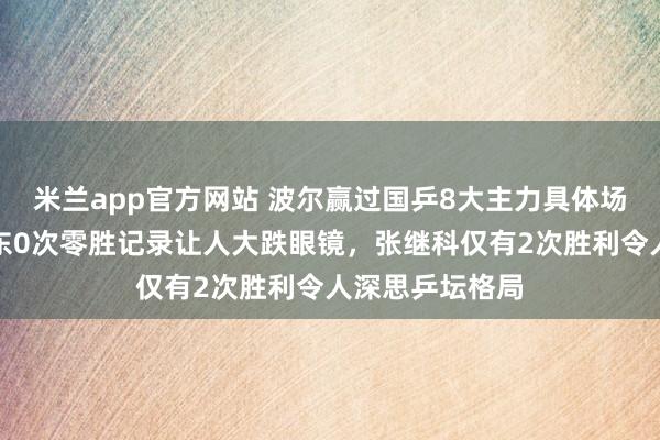 米兰app官方网站 波尔赢过国乒8大主力具体场次统计，樊振东0次零胜记录让人大跌眼镜，张继科仅有2次胜利令人深思乒坛格局