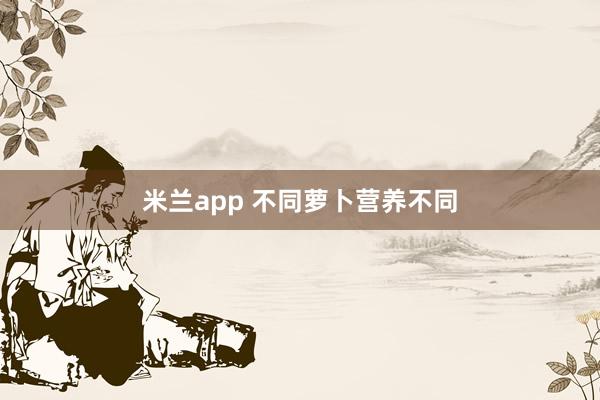 米兰app 不同萝卜营养不同
