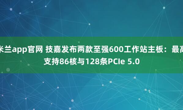 米兰app官网 技嘉发布两款至强600工作站主板：最高支持86核与128条PCIe 5.0